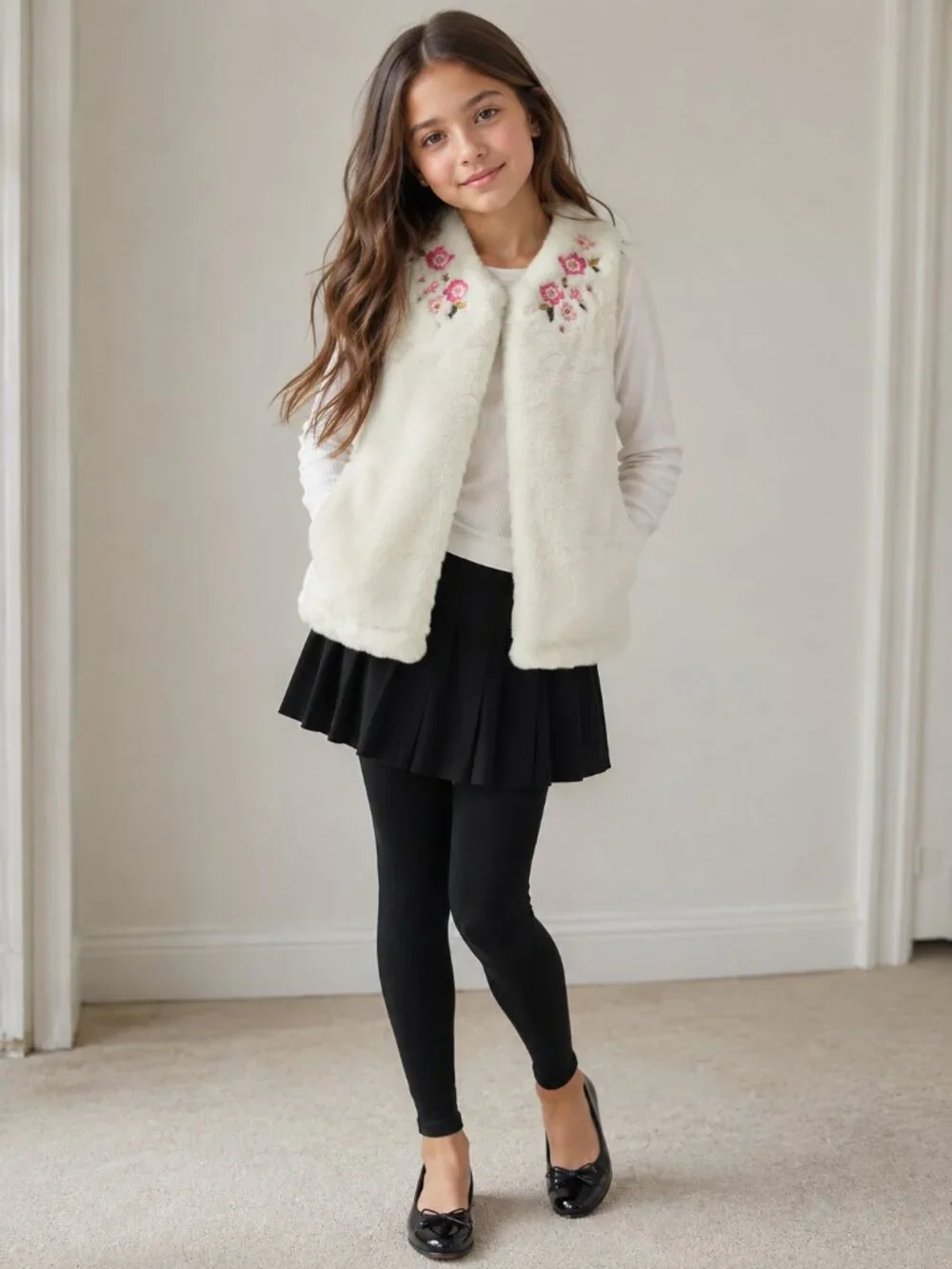 Nicole Miller size 12Y fur vest